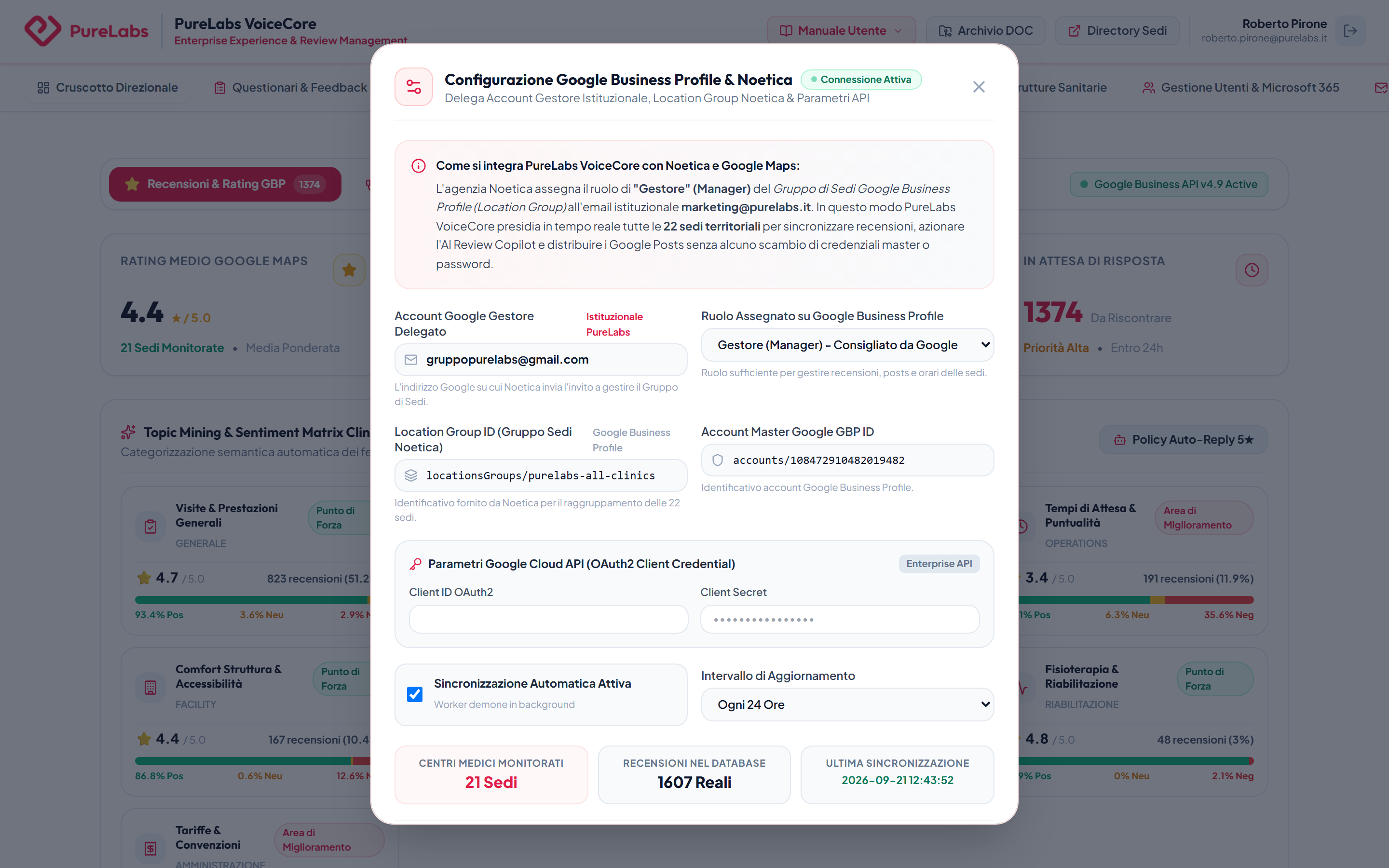 Configurazione Google Business Profile & Noetica