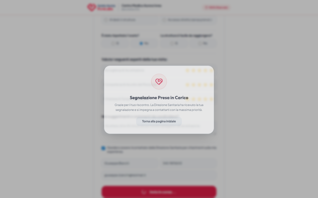 Modale di Gestione Ticket Service Recovery